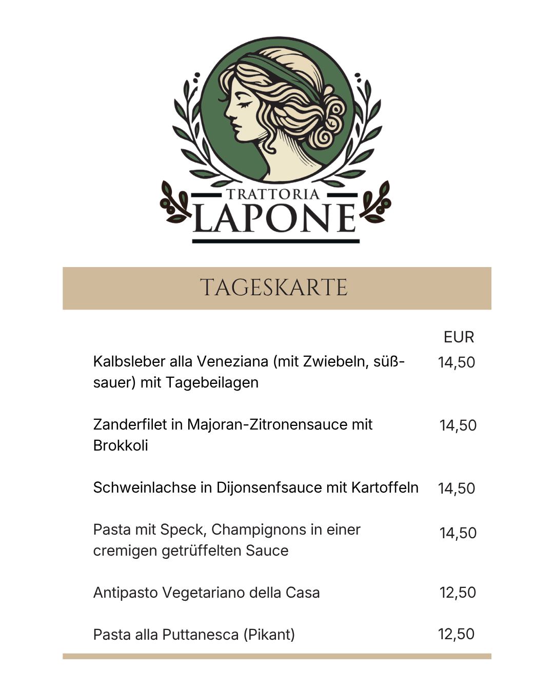 Tageskarte 3 Juni Mittwoch